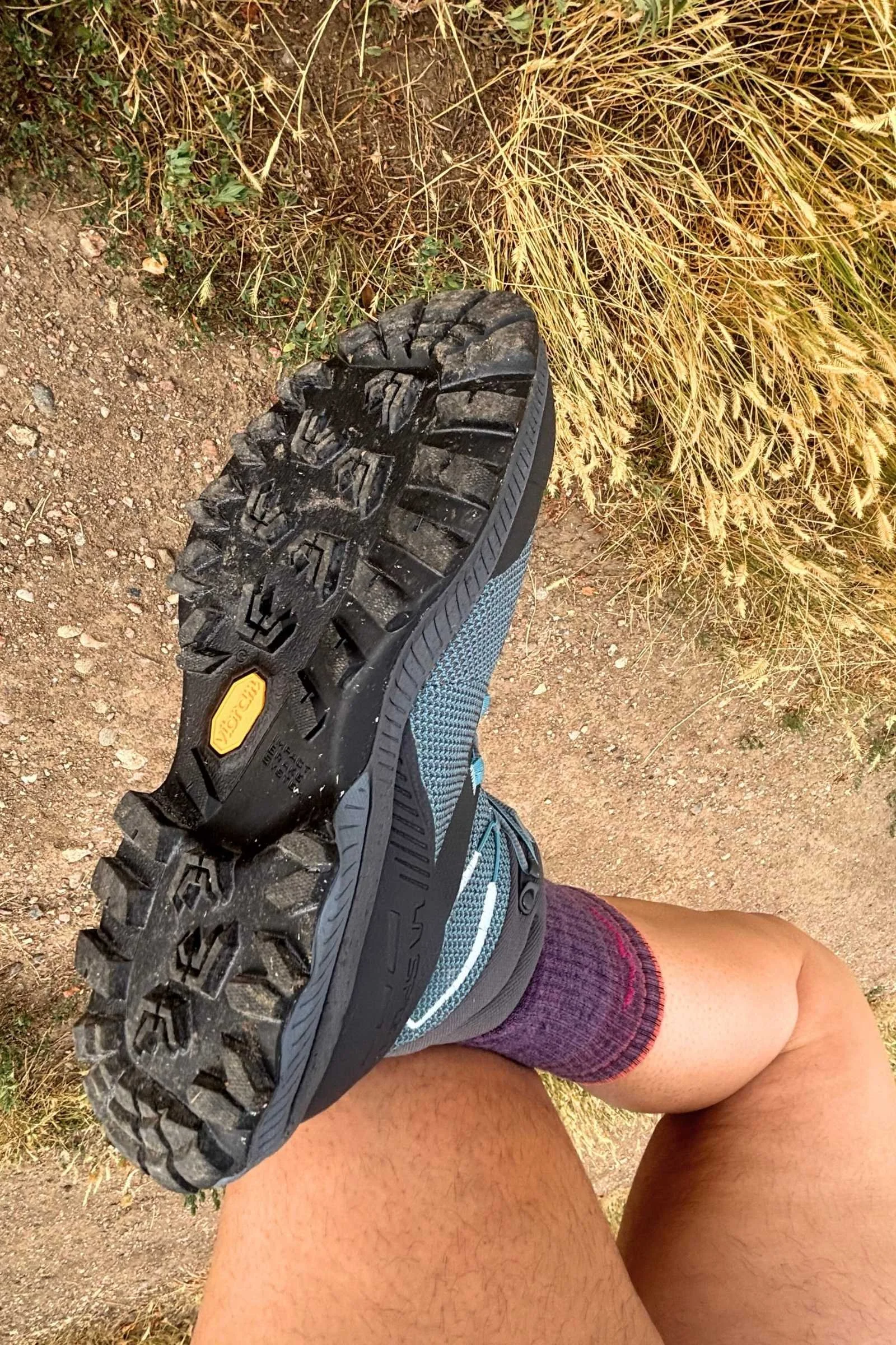 Close-up of the Vibram Ecostep EVO outsole and deep 5mm lugs on the La Sportiva TX Hike.