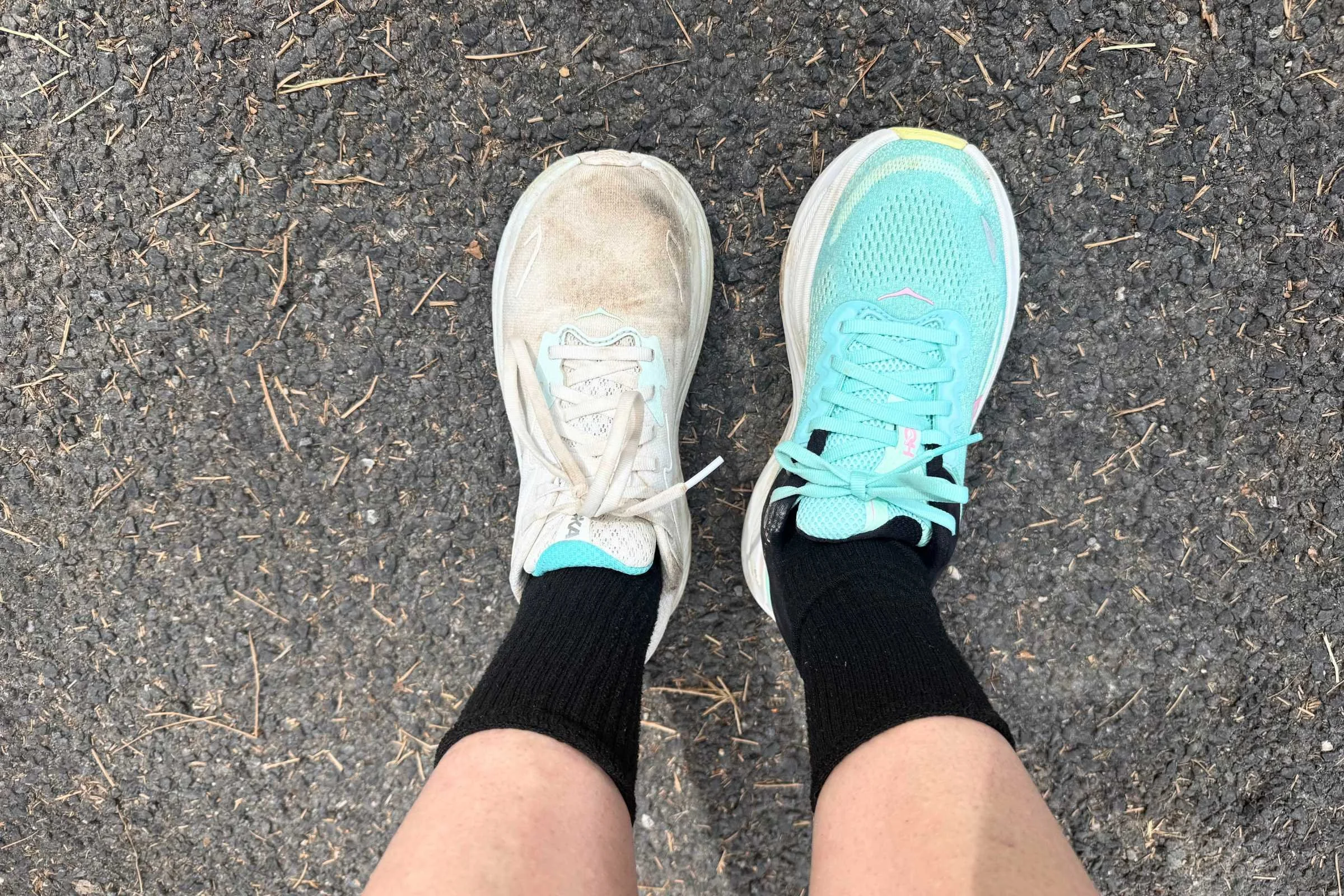 Side-by-side comparison of the Hoka Clifton 10 and Hoka Bondi 9.
