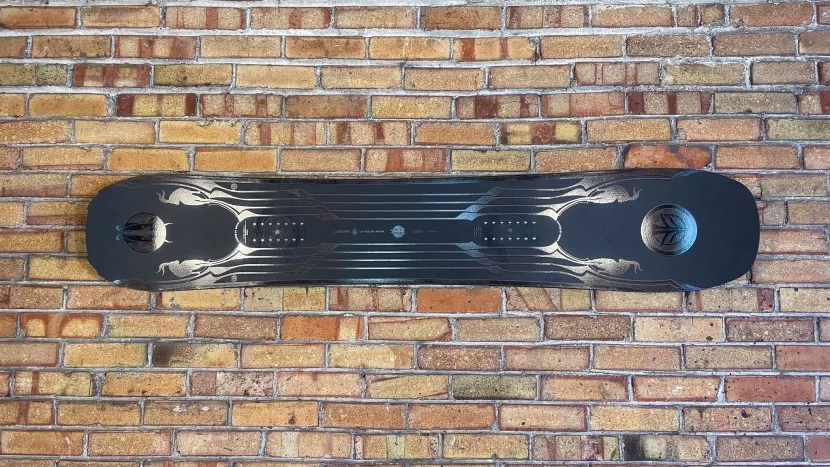 The Cardiff Goat Pro Carbon snowboard presented as a product shot.
