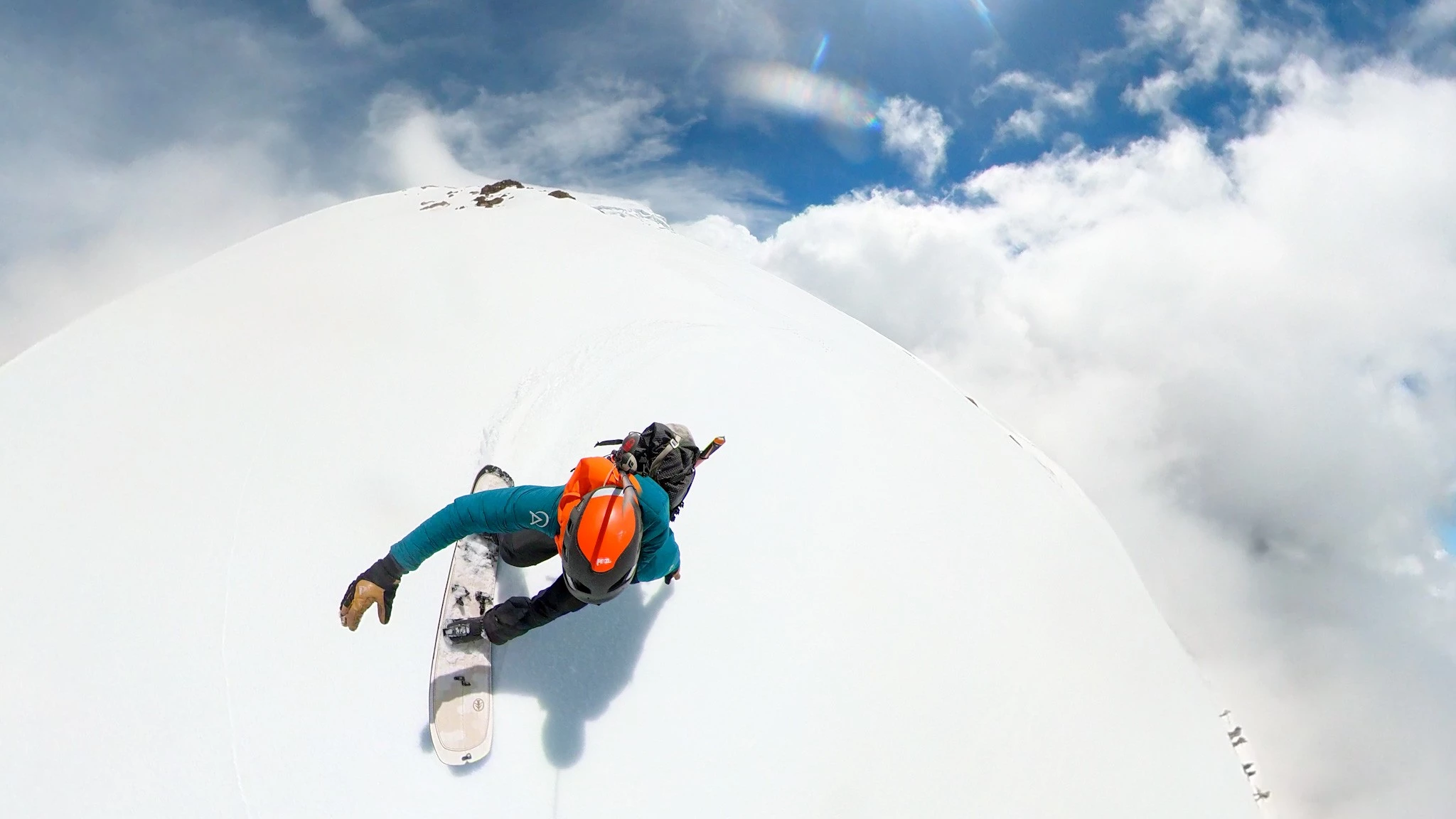 Smartwool socks being tested in the high-altitude environment of Cayambe at 18,998 feet.