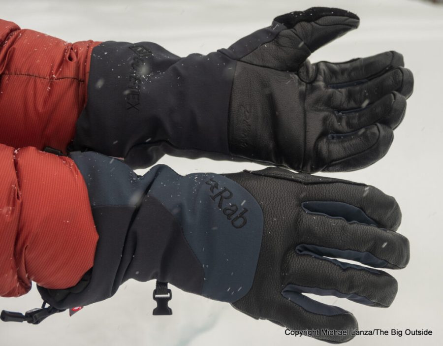 Rab Khroma Freeride GTX waterproof ski gloves laid flat.
