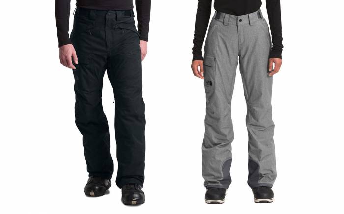 The North Face Insulated Freedom Pants shown in a mountain environment.