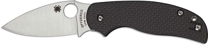 Spyderco Sage series knife featuring carbon fiber handle scales.