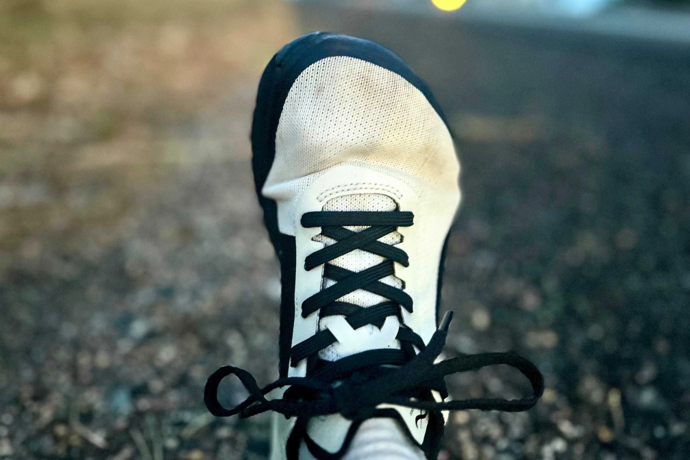 Close-up of the Yama T1 upper mesh and construction after a 60-mile test run.