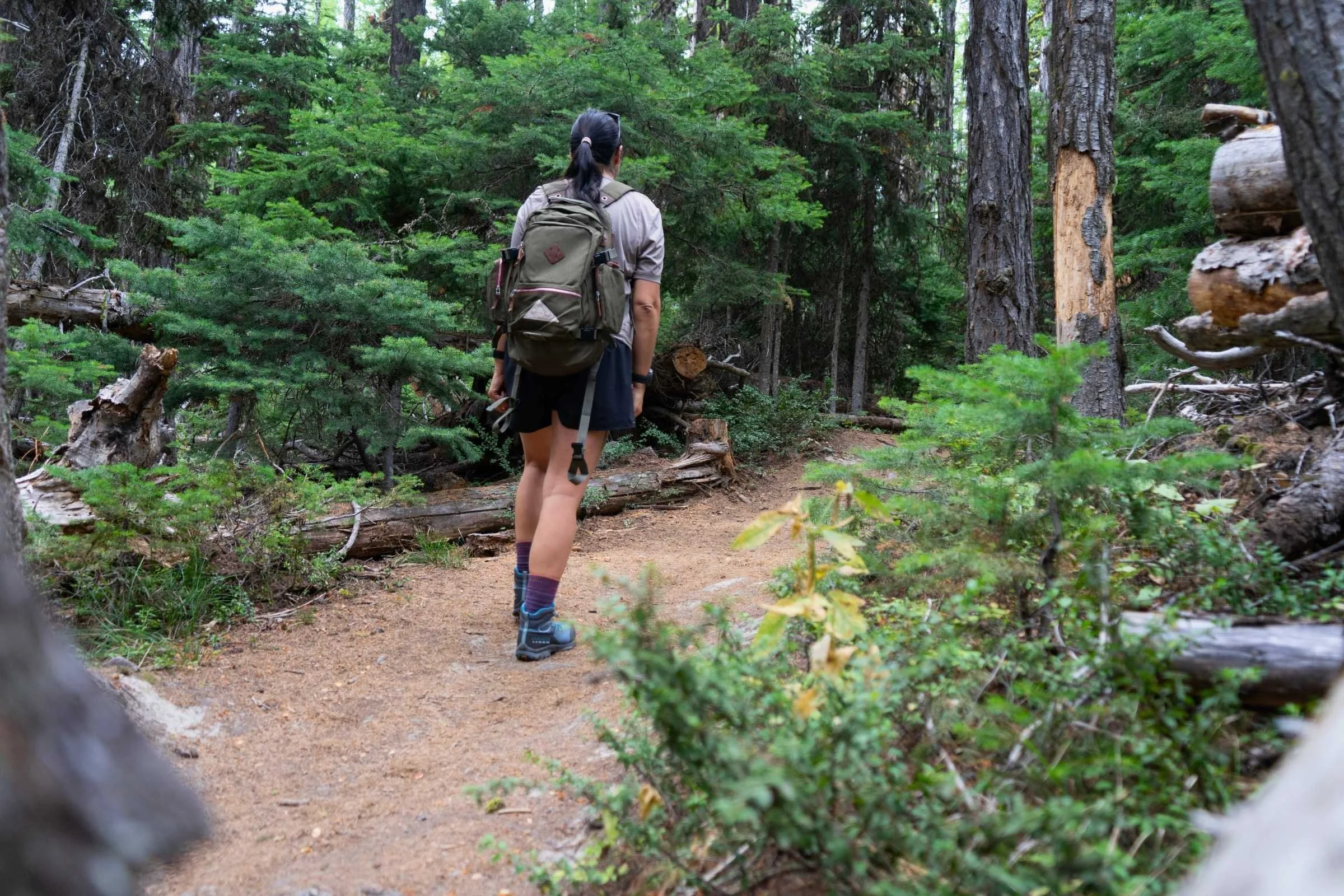 Side view of the La Sportiva TX Hike boots on a dirt trail.